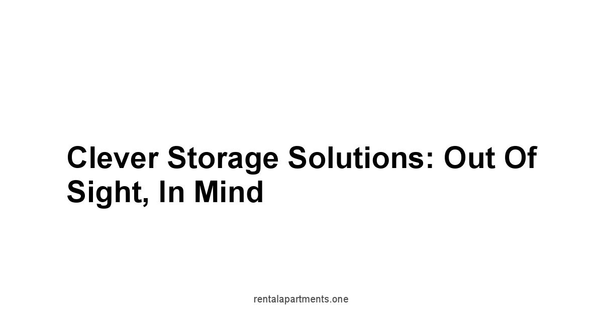 Clever Storage Solutions: Out of Sight, In Mind