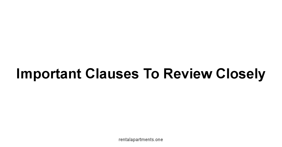 Important Clauses to Review Closely