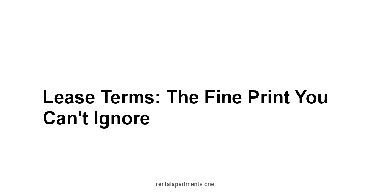 Lease Terms: The Fine Print You Can't Ignore