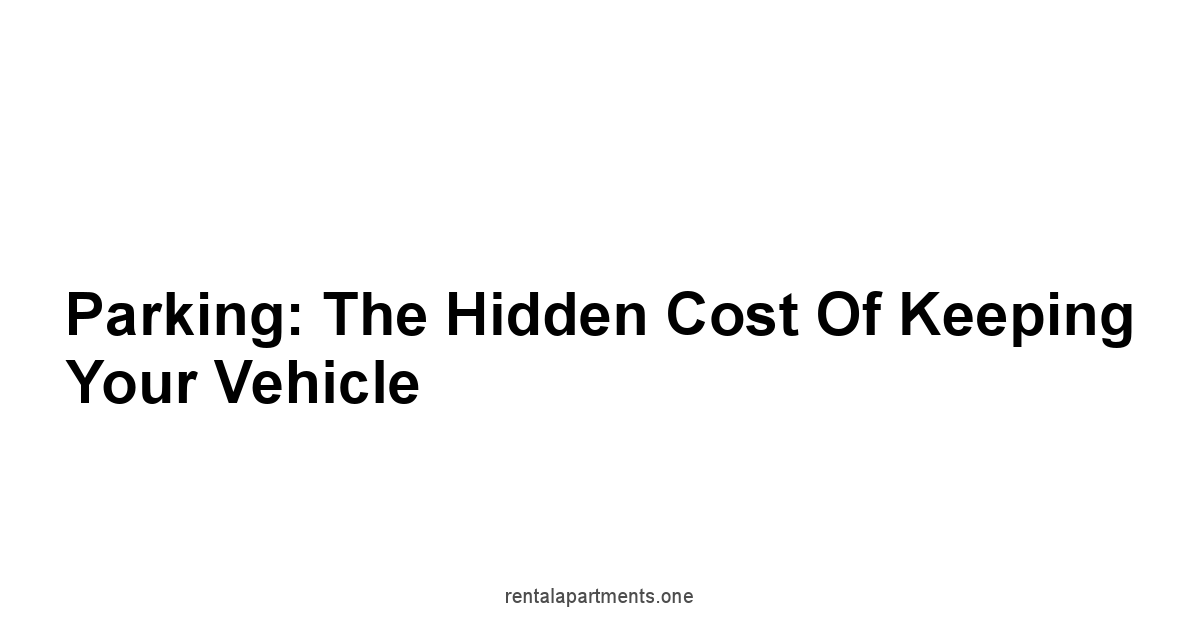 Parking: The Hidden Cost of Keeping Your Vehicle