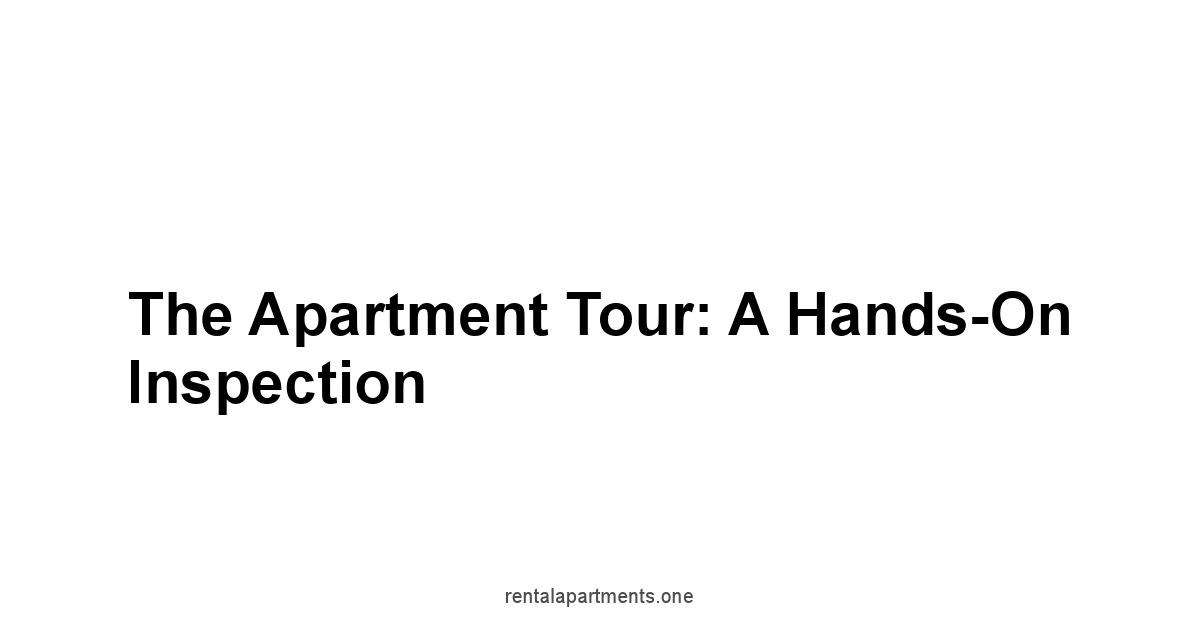 The Apartment Tour: A Hands-On Inspection