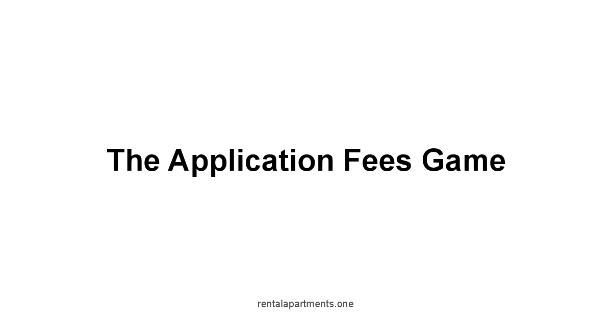 The Application Fees Game
