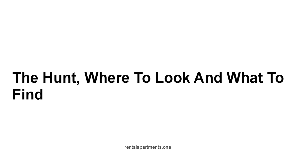 The Hunt, Where to Look and What to Find