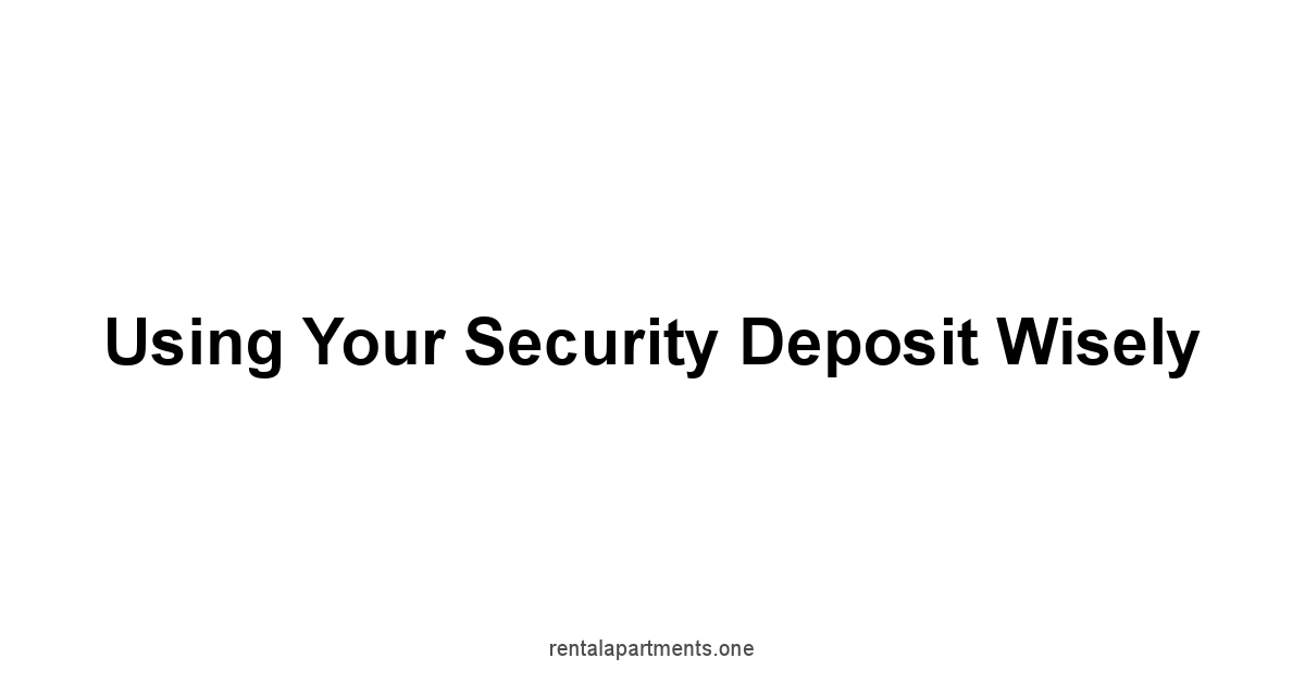 Using Your Security Deposit Wisely